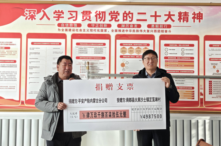 党建共建助力乡村振兴——平安产险“乡风文明100行动”落地商都县芷芨滩村